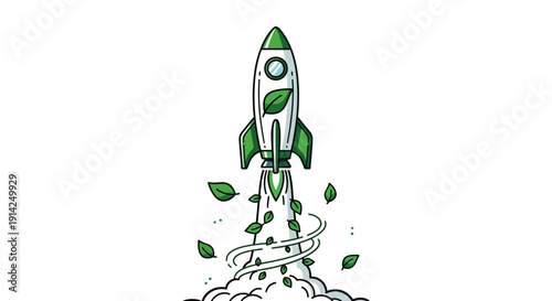 Eco friendly rocket launch icon