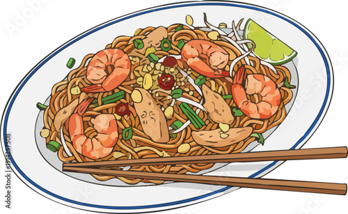 Delicious Thai Pad Tai food