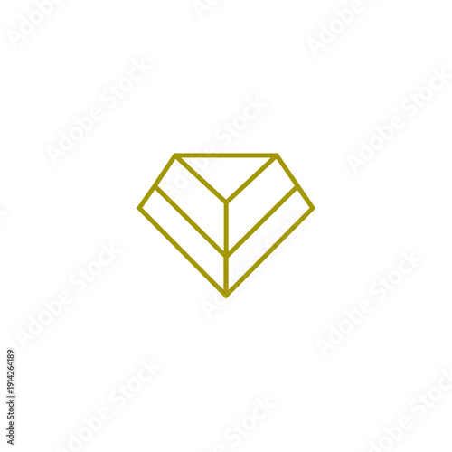 luxury diamond logo with gold line art design style
