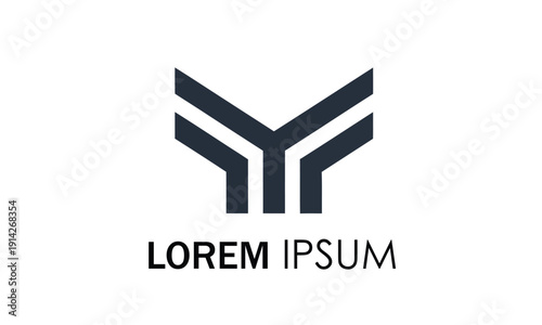 Modern abstract geometric Y-shaped logo design with text placeholder for business branding