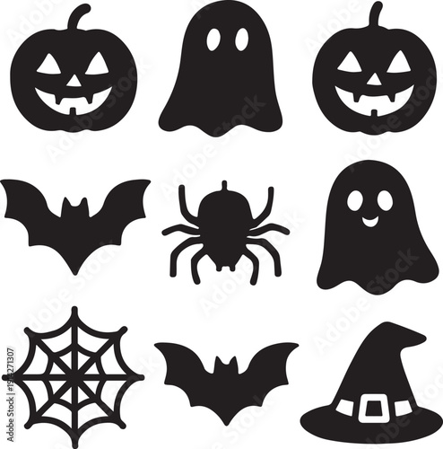 Halloween vactor art icon pack set bandle.