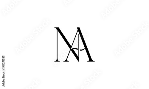 NA initial letter logo or NA monogram