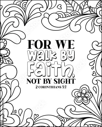 Bible Verse Coloring Page for Adults. Bible Quote Mandala Coloring Page