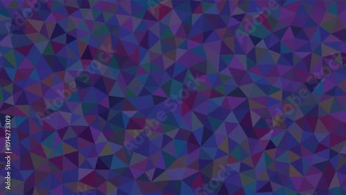 A rich mosaic of deep purple and indigo blue triangles creates a dark low poly geometric pattern