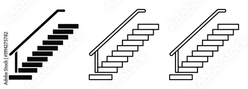 Staircase Icon Set Simple Vector Illustration