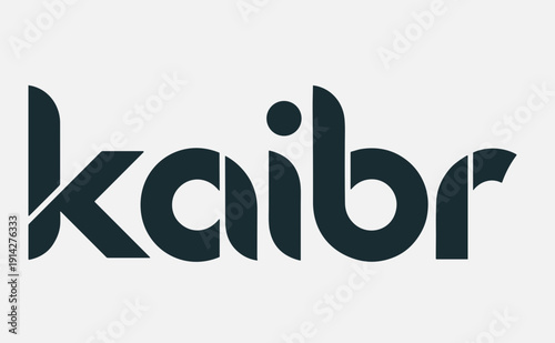 Kaibr Modern Geometric Typography Logo Design in Dark Minimal Style