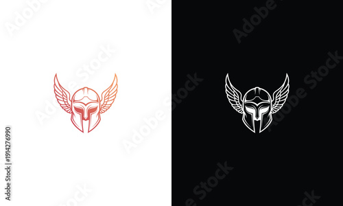 Winged Spartan Helmet Logo Design for Gaming Esports and Warrior Brands.