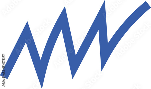 A stylized blue logo resembling an ecg reading or a zigzag pattern