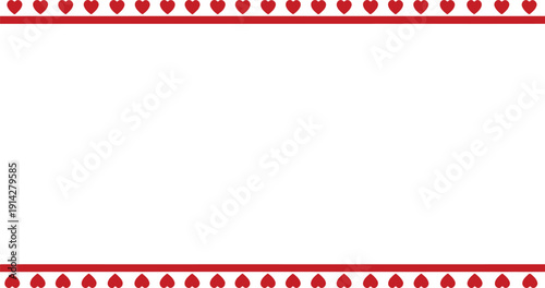 A white background with red heart borders at the top and bottom