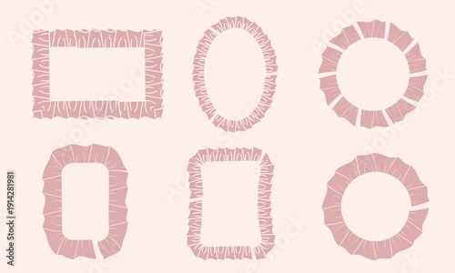 Six elegant, minimalist frames with delicate floral patterns, presented against a light pink background.