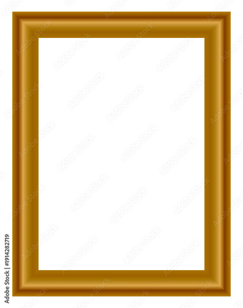 Fototapeta premium Bold vintage golden picture frame with thick decorative border, luxury rectangular photo frame template