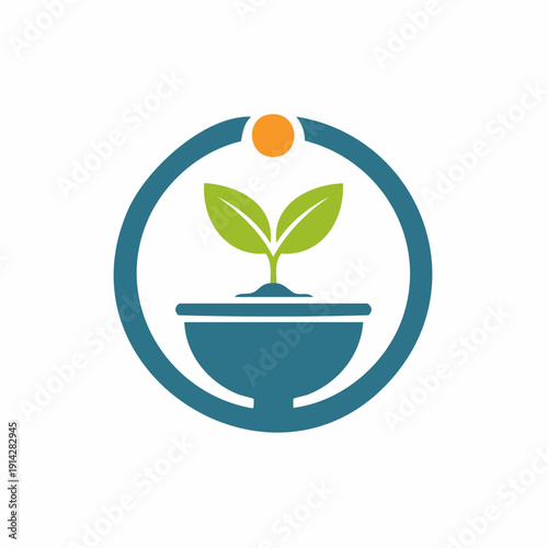 Green sprout in a pot, symbol of growth and new beginnings