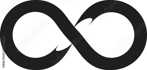infinity fish hook logo vector
