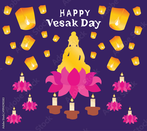 happy vesak day Happy vesak greeting card design