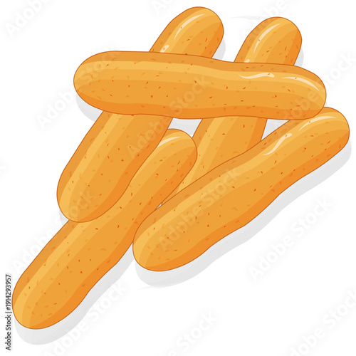 Bread stick isolated on white background