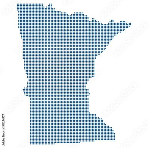 Fotografi Minnesota Blue Dotted Map: Medical Alley Innovation and Mayo Clinic BioHealth Hub
