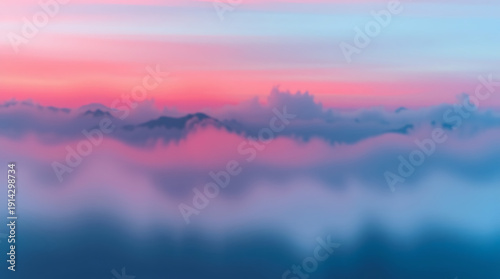 Canvas Print fog over the mountains