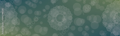 Background with a mandal design, Round mandala on dreamy peach fuzz gradient background. Translucent mesh pattern in the form of a mandala. Gradient background with round
