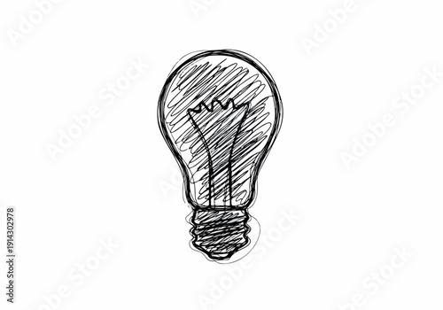 A lightbulb sketch, representing creativity, innovation, and the generation of new ideas, rendered in a simple, hand-drawn style