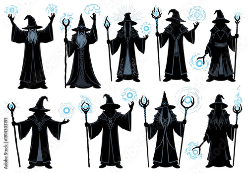 Magical Confrontation, Fantasy Realm, Digital Artwork, Enchanted Environment, Dramatic Perspective