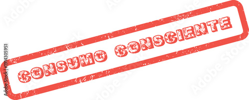 Sustainable Living Conscious Consumption Red Stamp Promoting Thoughtful Eco Friendly Shopping Habits