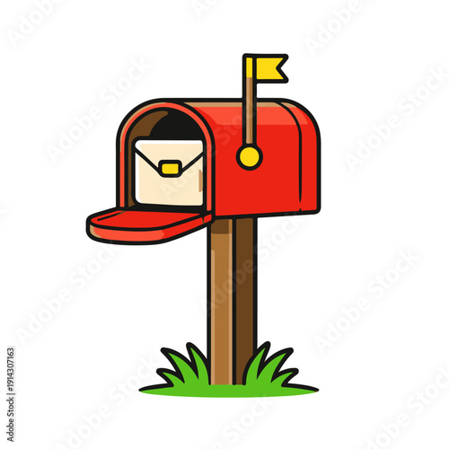 mailbox 3D icon vector on a white background
Vector color 3D icon on a white background