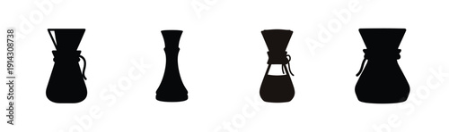 Four variations of hourglass shapes with different internal patterns Vector, illustration