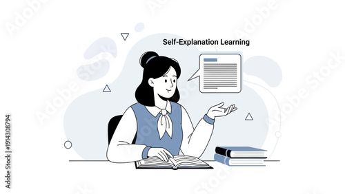 Woman Learning Through Self-Explanation and Reading Books