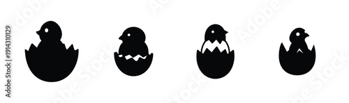 Four rubber ducks showing different patterns and colors in a row Vector, illustration