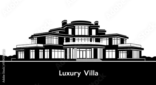 Luxury Modern Villa Architectural Illustration