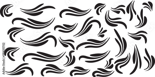 Hand brush with black and white wings.