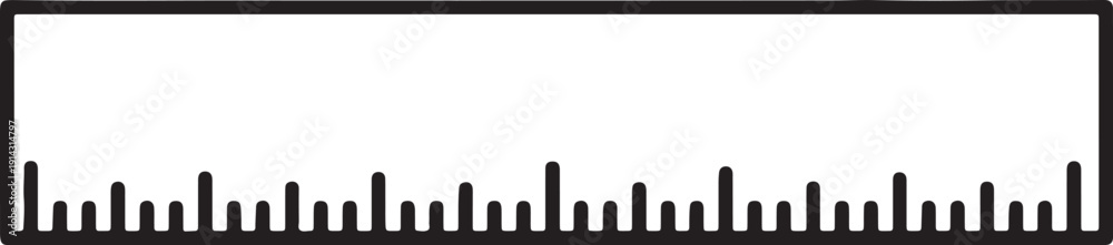 Obraz premium Black and white representation of a ruler with tick marks and a border also transparent background measurement