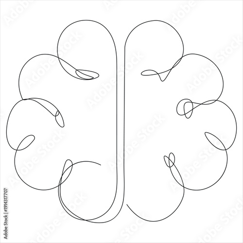Continuous one line drawing of human brain brain line art vector illustration genius idea and psychology concept editable stroke