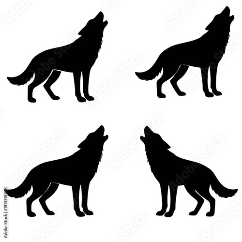 The silhouette of a howling wolf symbolizes strength