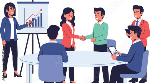 Business meeting and partnership