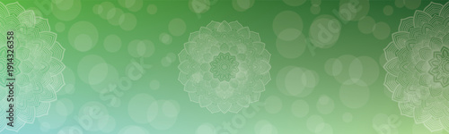 Background with a mandal design, Round mandala on dreamy peach fuzz gradient background. Translucent mesh pattern in the form of a mandala. Gradient background with round