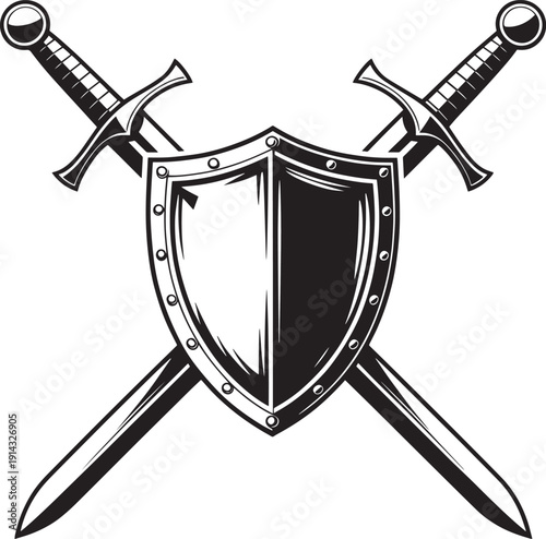 Classic Shield and Crossed Swords Icon