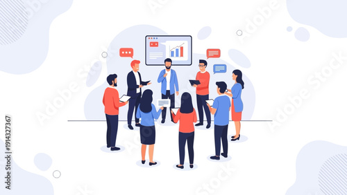 Business Meeting Teamwork Collaboration Strategy Discussion Presentation