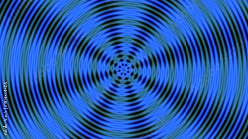 Concentric blue and black circles ripple outward creating a hypnotic visual Abstract motion graphic VJ Loop background