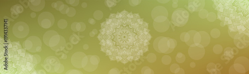 Background with a mandal design, Round mandala on dreamy peach fuzz gradient background. Translucent mesh pattern in the form of a mandala. Gradient background with round