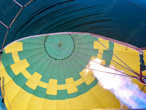 Hot Air Balloon Abstract Being Filled by Flame