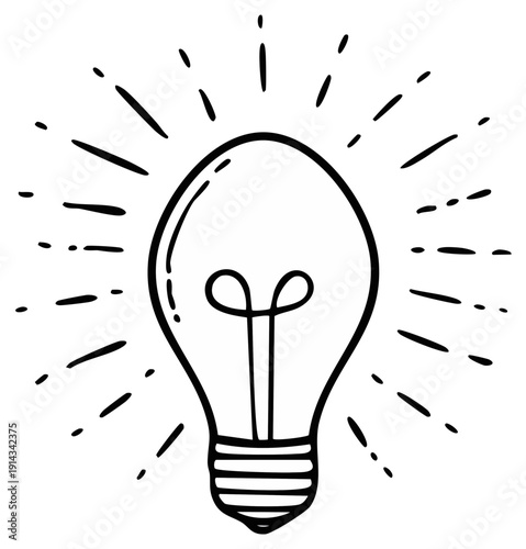 Illustration of a Light Bulb - Concept of an Idea and Innovation