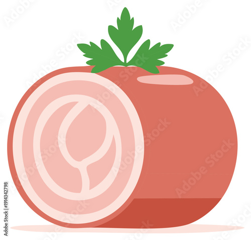 Delicious rolled meat with fresh parsley garnish, culinary delight for gourmet food preparation, restaurant dishes, creative cooking