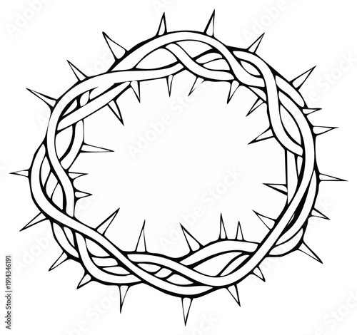 Jesus Christ Crown of Thorns religious symbol graphic art illustration