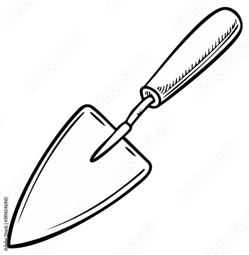 Hand Drawn Garden Trowel Tool Illustration