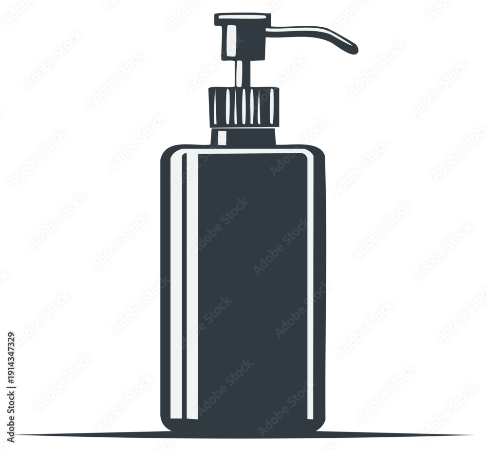 Obraz premium Soap Dispenser: Illustration of Container for Lotion, Cream, Gel, or Shampoo