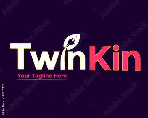 Twin kin logo brand design company logo vector design creative work logo design.