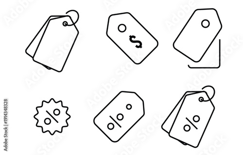 Price Tags for Product icons vector.
