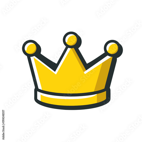 crown 3D icon vector on a white background Vector color 3D icon on a white background
