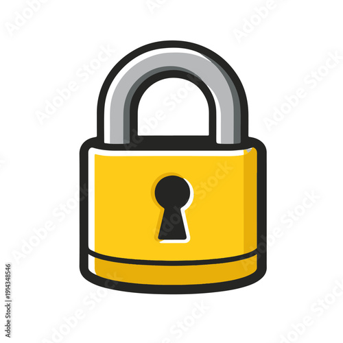 lock 3D icon vector on a white background Vector color 3D icon on a white background